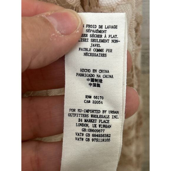 Free People women's xs Just Like honey Beige ivory Lace mini Dress boho lined - Picture 5 of 8